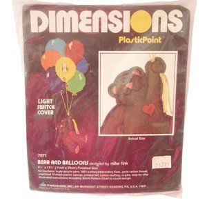 Vintage 1982‎ Dimensions PlasticPoint Bear and Balloons Light Switch Cover Kit